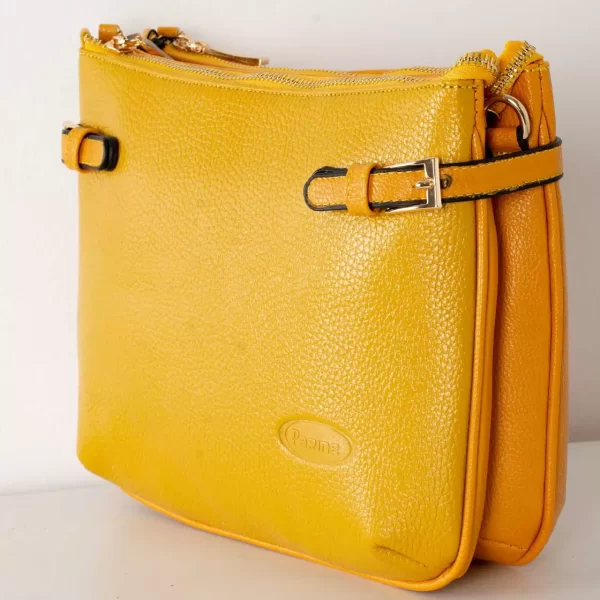 کیف دوشی زنانه مدل PLV174 به رنگ زرد